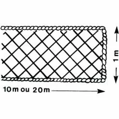FILET PÉRIPHÉRIQUE ALTRAD 1 M X 20 M AVEC RALINGUE Ø 8 MM - P6225--