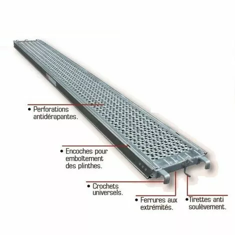 ALTRAD - Plancher Acier Galvanisé Tolacier 0,365 X 1,80 M (300kg/m2) - Gamme échafaudage Façadier - AERIS 45 - Réf:most36-180-ac 1 ALTRAD - Plancher Acier Galvanisé Tolacier 0,365 X 1,80 M (300kg/m2) - Gamme échafaudage Façadier - AERIS 45 - Réf:most36-180-ac